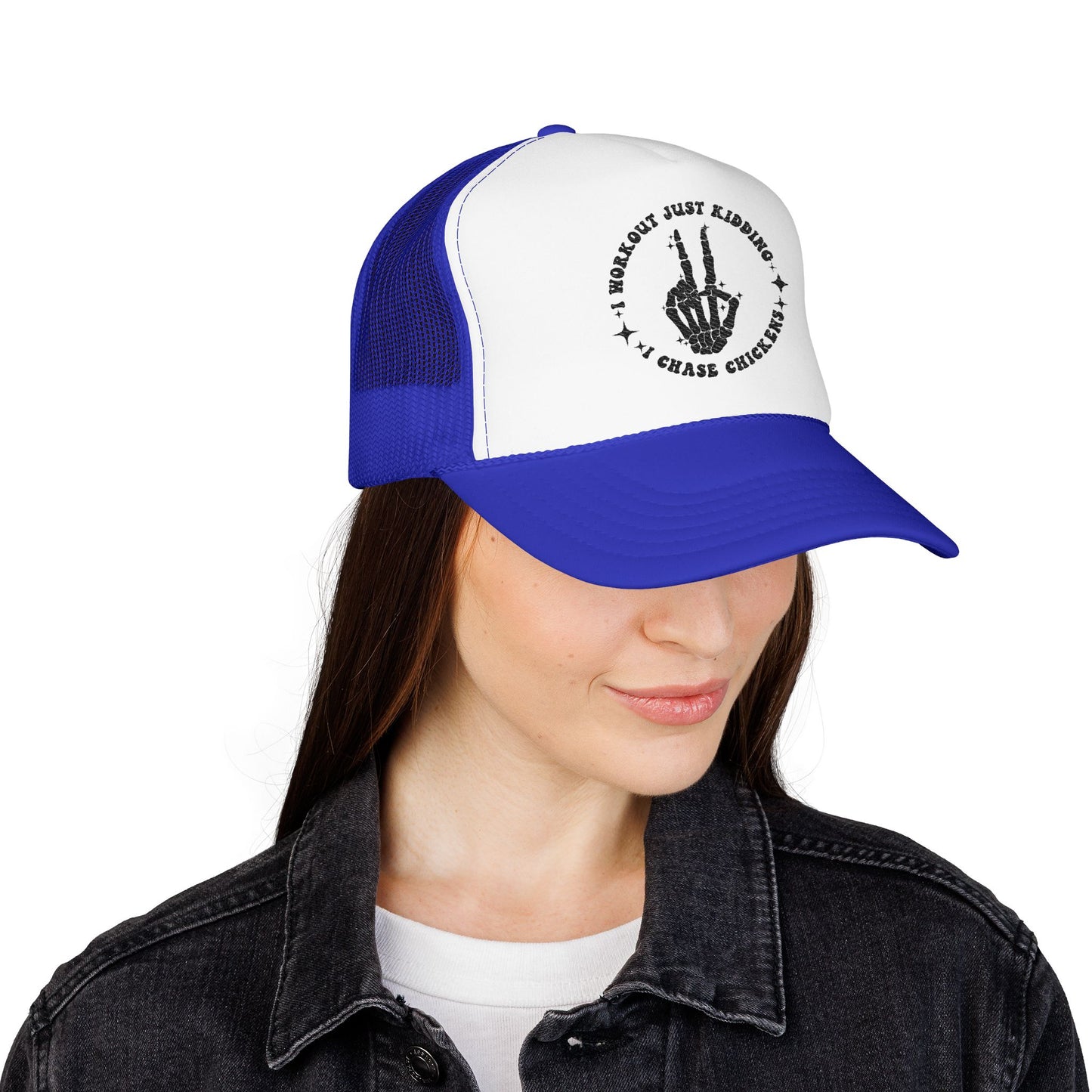 Trucker Hat — "I Woke Up Just Kidding I Chase Chickens"