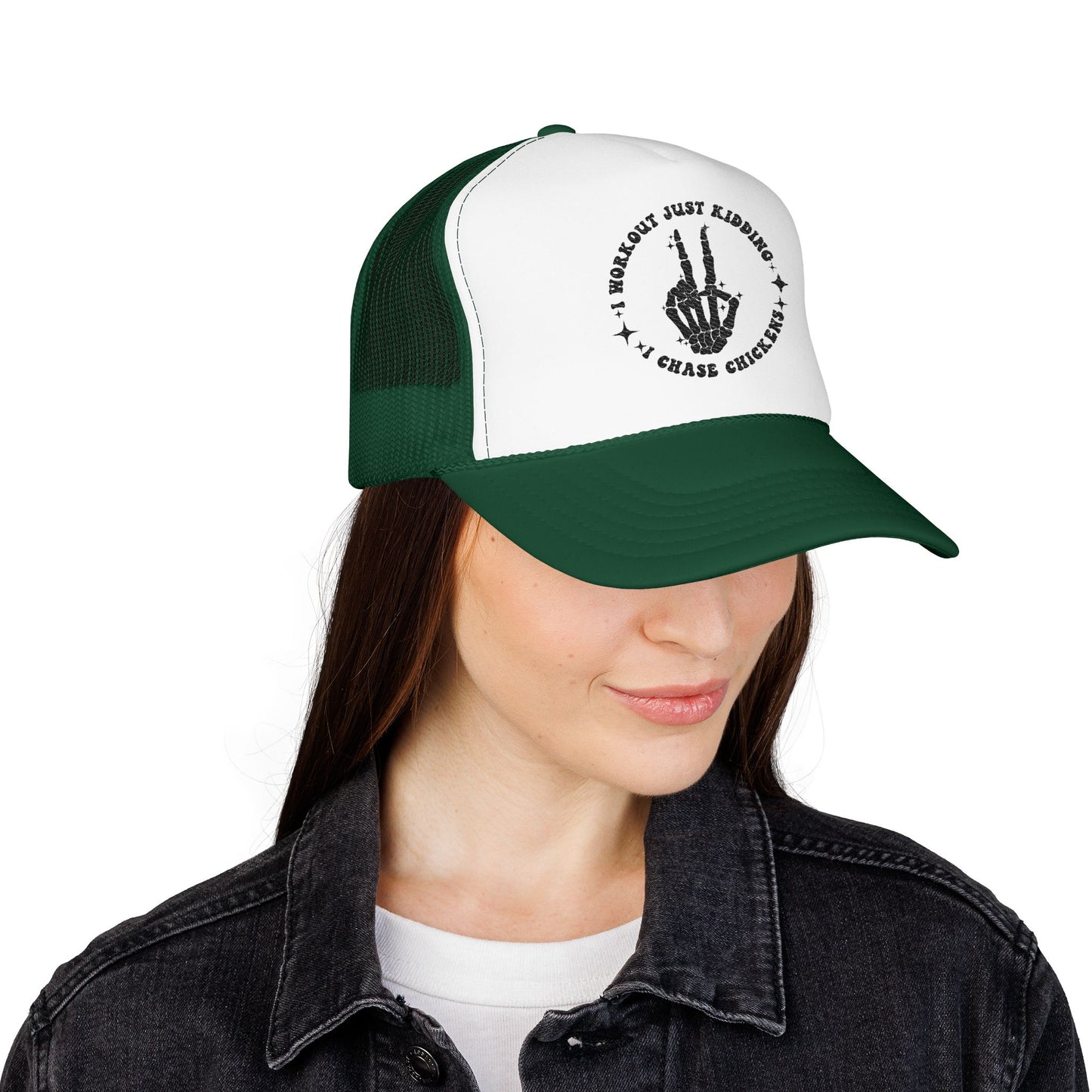 Trucker Hat — "I Woke Up Just Kidding I Chase Chickens"
