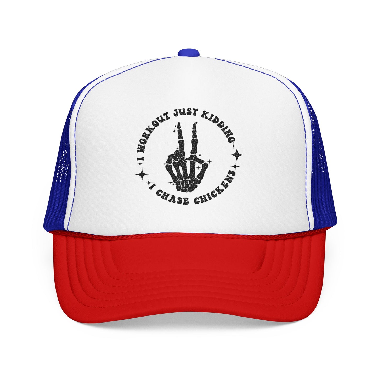 Trucker Hat — "I Woke Up Just Kidding I Chase Chickens"