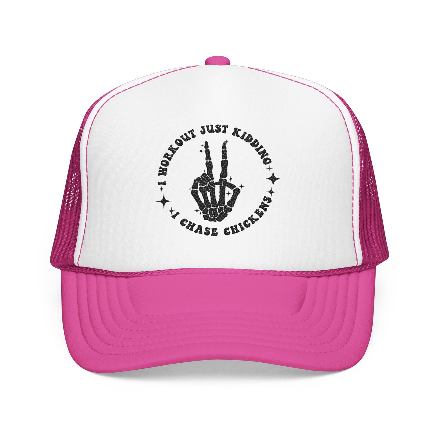 Trucker Hat — "I Woke Up Just Kidding I Chase Chickens"