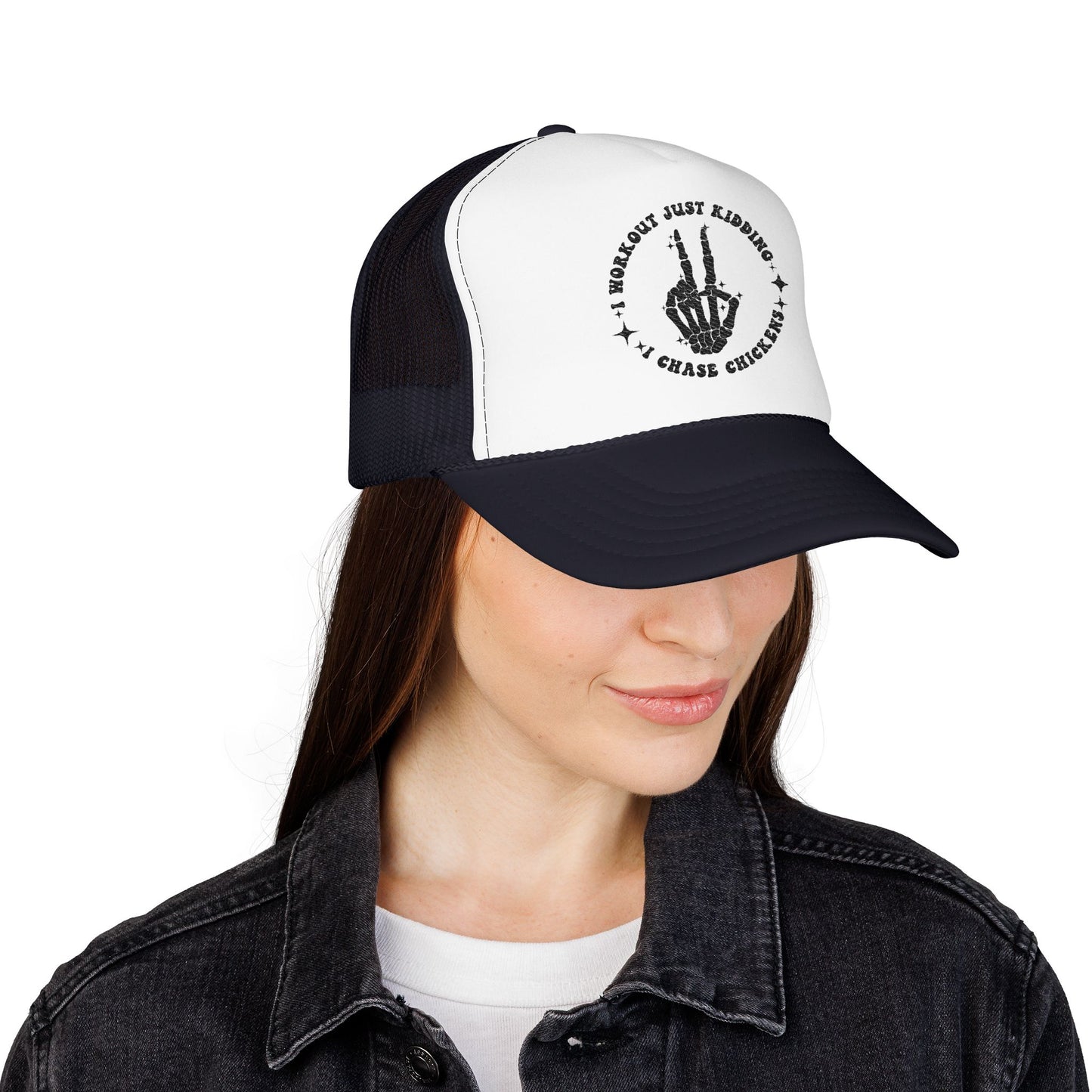 Trucker Hat — "I Woke Up Just Kidding I Chase Chickens"