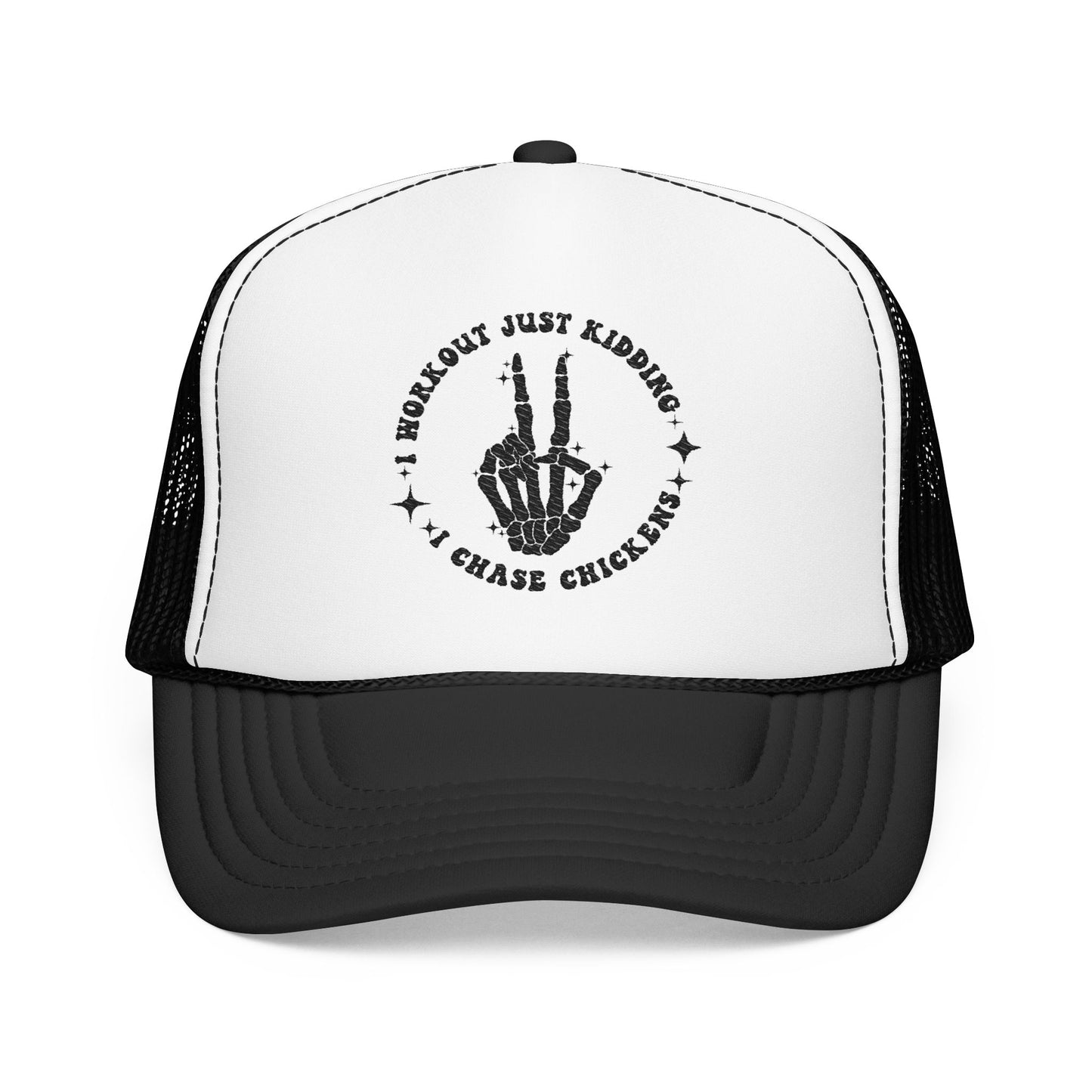 Trucker Hat — "I Woke Up Just Kidding I Chase Chickens"