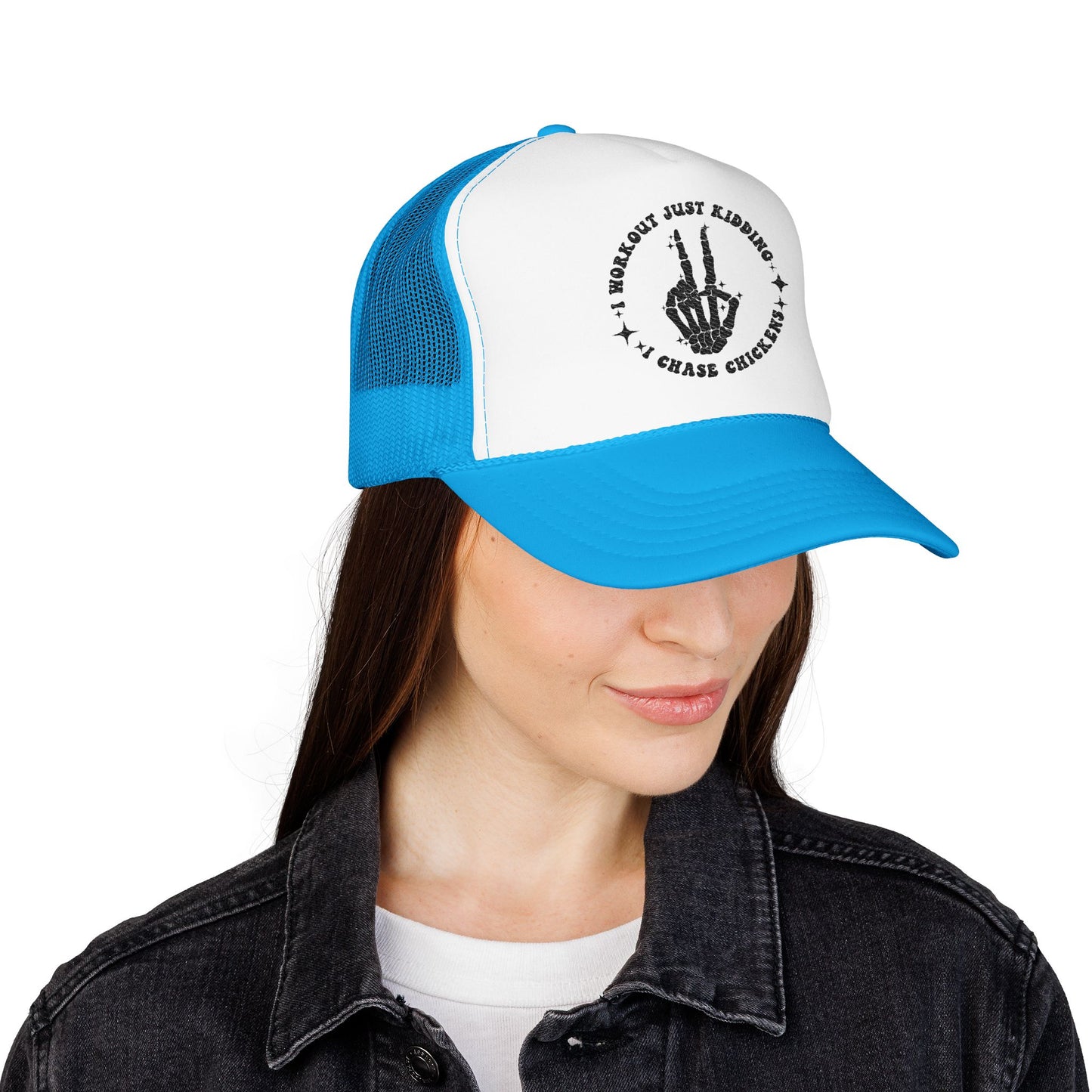 Trucker Hat — "I Woke Up Just Kidding I Chase Chickens"