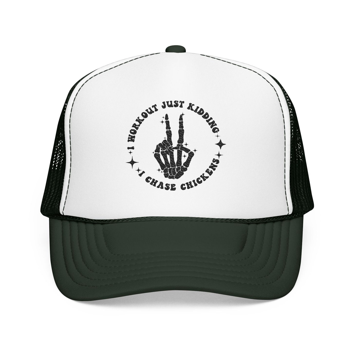 Trucker Hat — "I Woke Up Just Kidding I Chase Chickens"